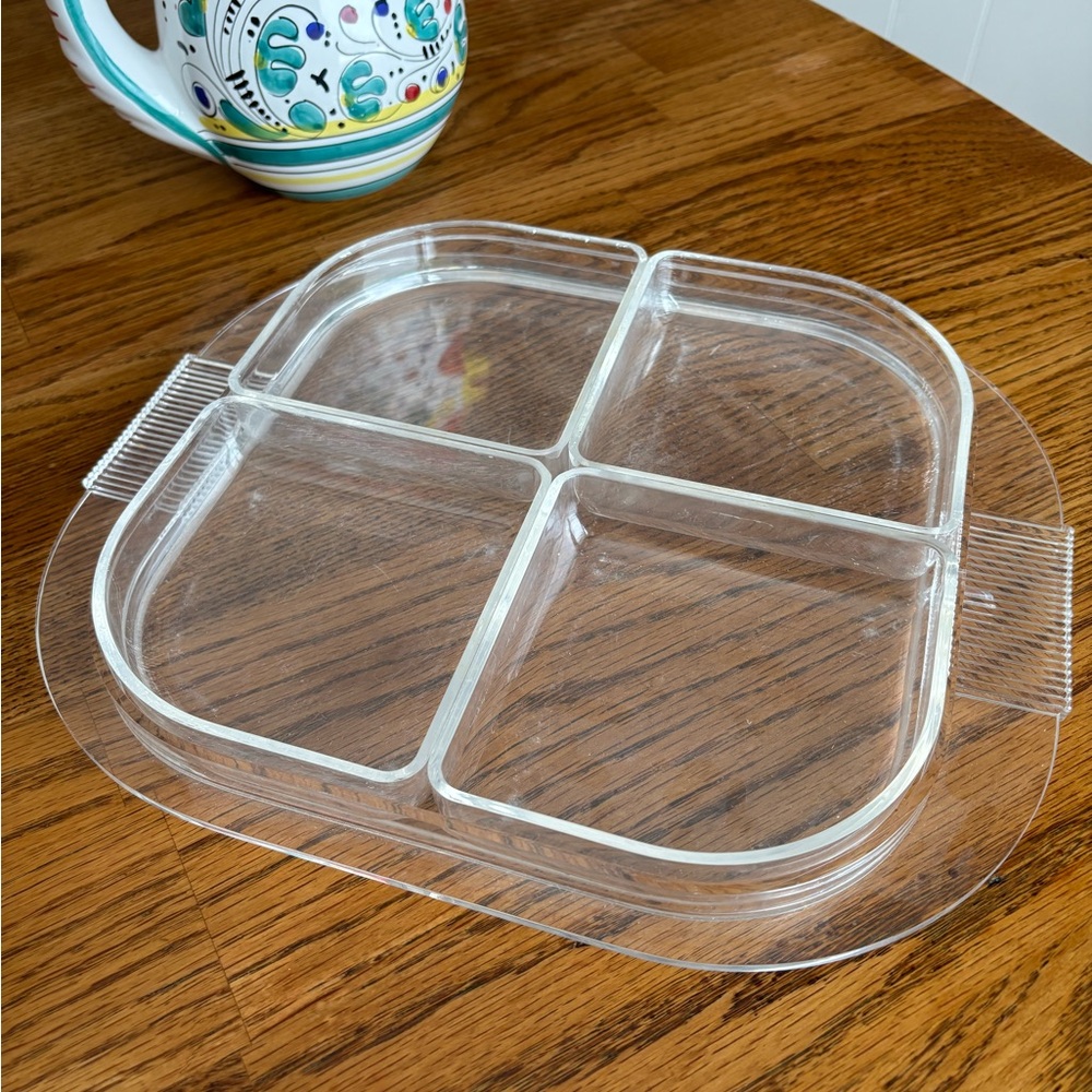 Retro appetizer serving platter acrylic